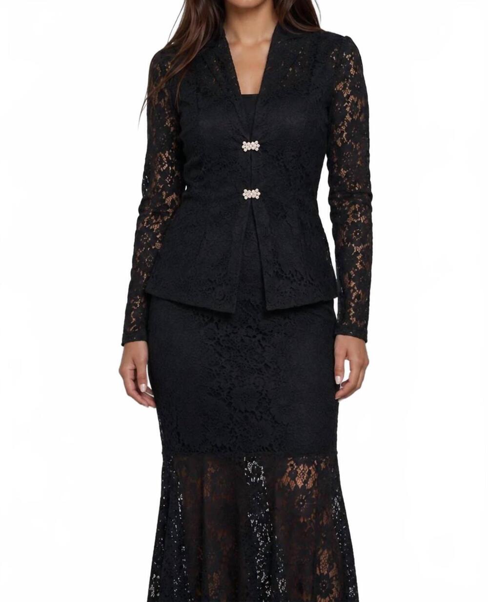 NEW AKALIA valentina lace blazer in black